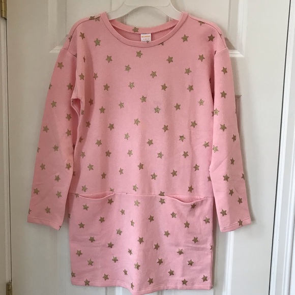 NEW Gymboree Girls Pink Quilted Sequins Dress Long Sleeves Pockets Cotton